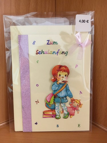 Schulanfangskarte Mädchen