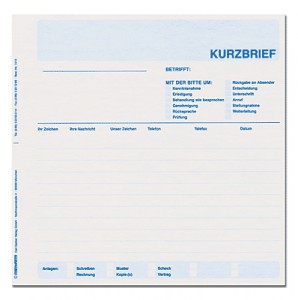 Schnelltrennsatz - Kurzbrief (2-fach) Groß "memoform"