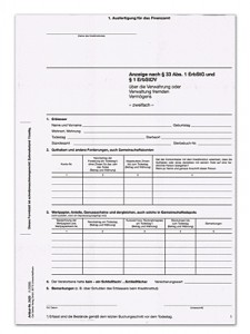 Erbschaftsanzeige nach § 33 Abs. 1 ErbStG und § 1 ErbStDV