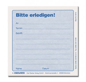 Zettelklotz "memoform" - Bitte erledigen! -