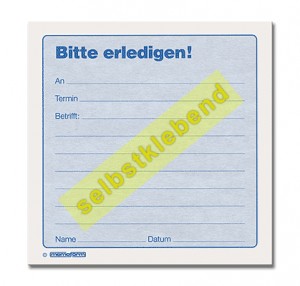 Haftnotiz-Klotz "memoform" - Bitte erledigen! -