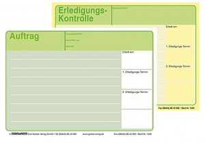 Auftrag-  / Erledigungskontrolle "memoform"