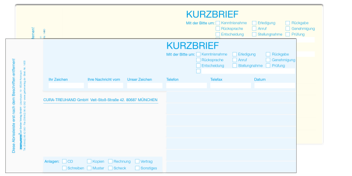 memoform - Schnelltrennsatz - Kurzbrief (2-fach) quer