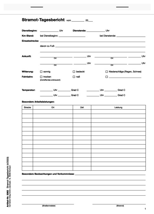 Block - Stramot-Tagesbericht
