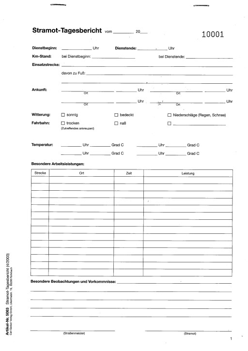 Block - Stramot-Tagesbericht