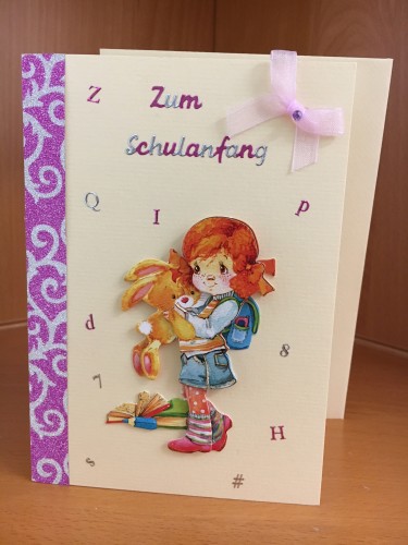 Schulanfangskarte Mädchen