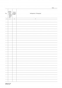 Loseblatt Akten-Einlage - 10er - Pack-Bautagebuch Formblattmuster VI - zur Erfassung von Baustellenleistungen