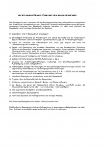 Loseblatt - Aklten-Einlage - 10er Pack - Richtlinien - Bautagebuch Formblattmuster VI