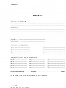 Loseblatt - Akten-Einlage - 10er Pack - Titel - Bautagebuch EFB-Bautagb 357.StB