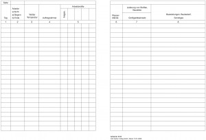 Loseblatt Akten-Einlage - 10er Pack - Formular - Bautagebuch EFB-Bautagb 357.StB Erfassung der Baustellen spezifischen Leisung