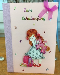 Schulanfangskarte Mädchen