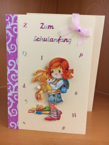 Schulanfangskarte Mädchen